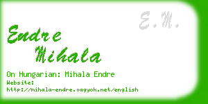 endre mihala business card